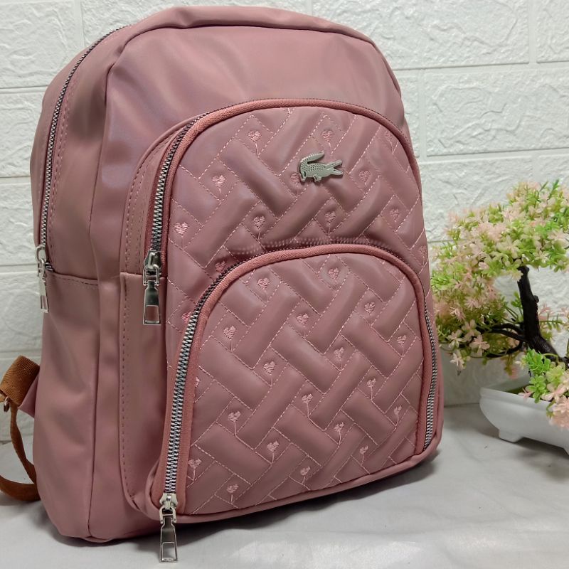 Ransel Fashion Wanita NiLon bordir-H.pink