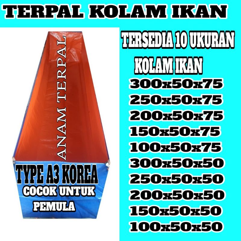 TERPAL KOLAM IKAN 10 UKURAN   A3 KOREA