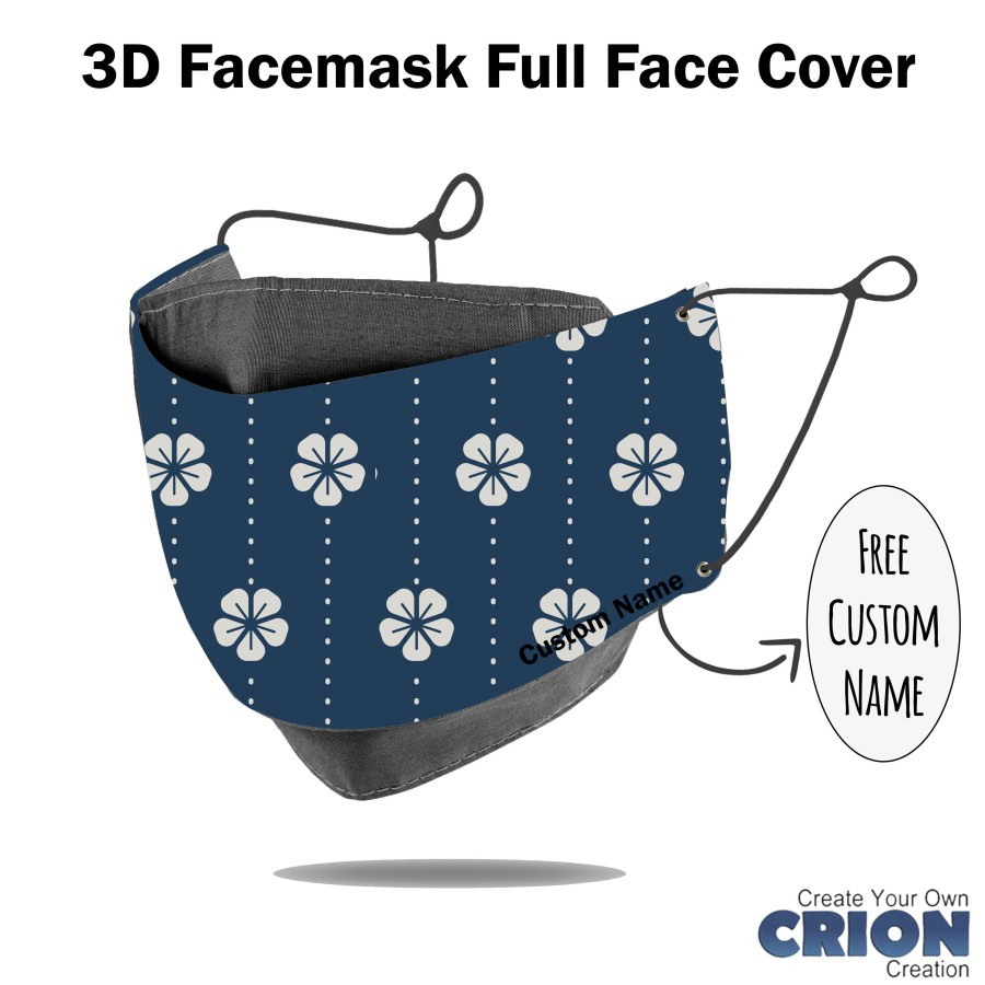 Crion - Masker 3d Full Face Cover Japan Pattern series - antibacterial