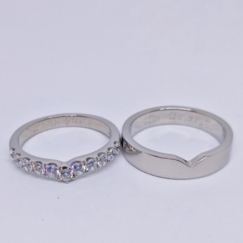 Cincin Tunangan Couple Perak Asli Ukir Nama A103