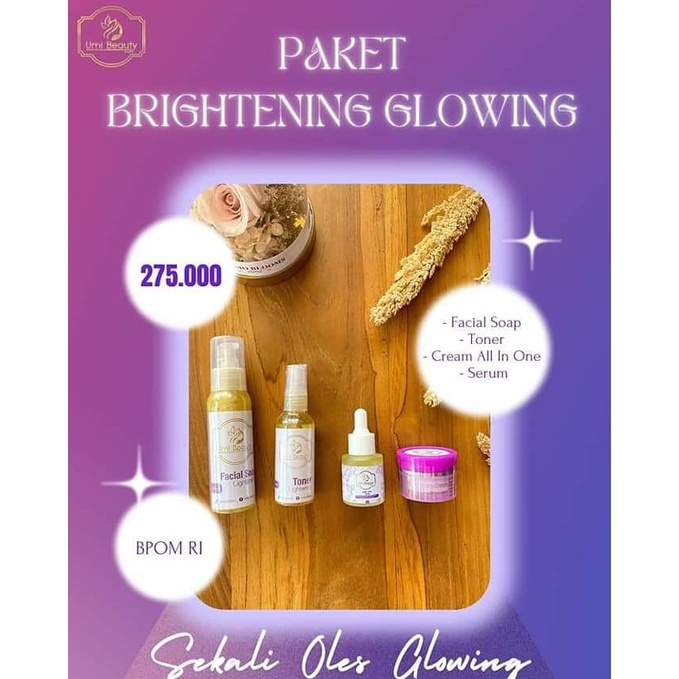 Cream Wajah UBC Paket Brightening Glowing ||Facial Soap || Serum || Cream All in One || Toner || UBC
