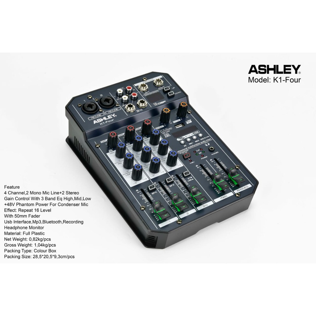 Mixer Ashley K1 Four Original 4 Channel Bluetooth - USB Garansi Resmi