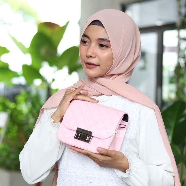 TAS WANITA BORDIR KEY ISABELLA / BAG TAS SELEMPANG PREMIUM KARTON KUNCI TERMURAH