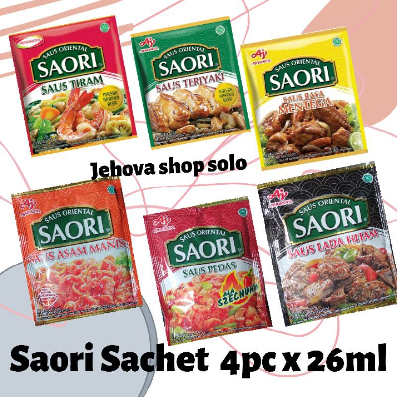 

Saori Saus Sachet 4pc x23ml . Tiram/ Teriyaki / Lada hitam / Mentega / asam manis / Pedas murah