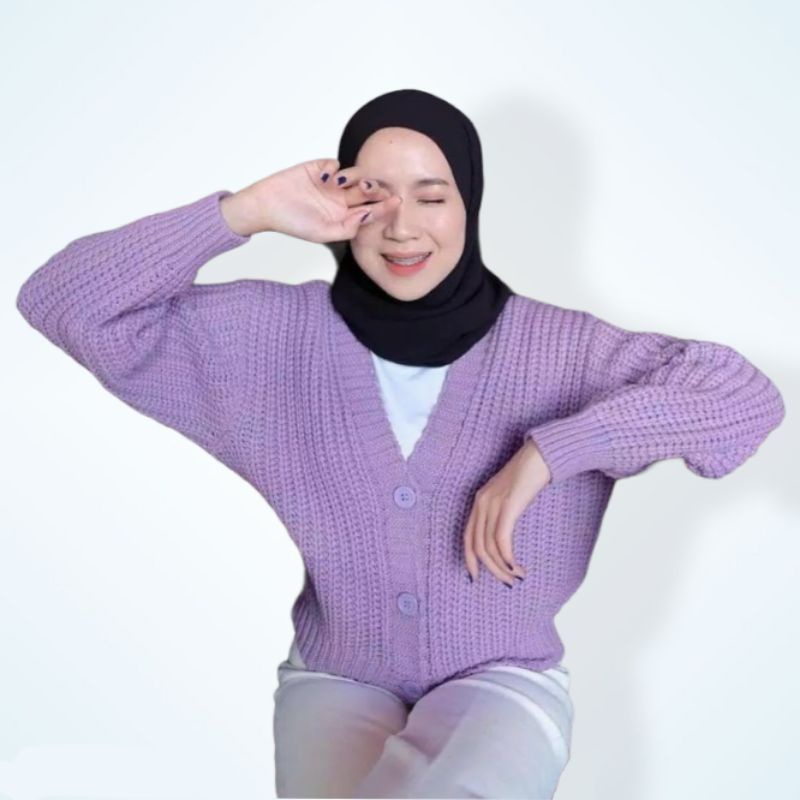 SN - Cardigan Rajut Crop luxury / Olivia Cardy Crop tebal 7 gate