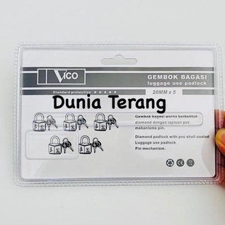 Gembok Koper Warna VICO 20mm 5pcs Warna warni - Gembok Besi Kecil 20 mm set 5 pc Gembok Bagasi