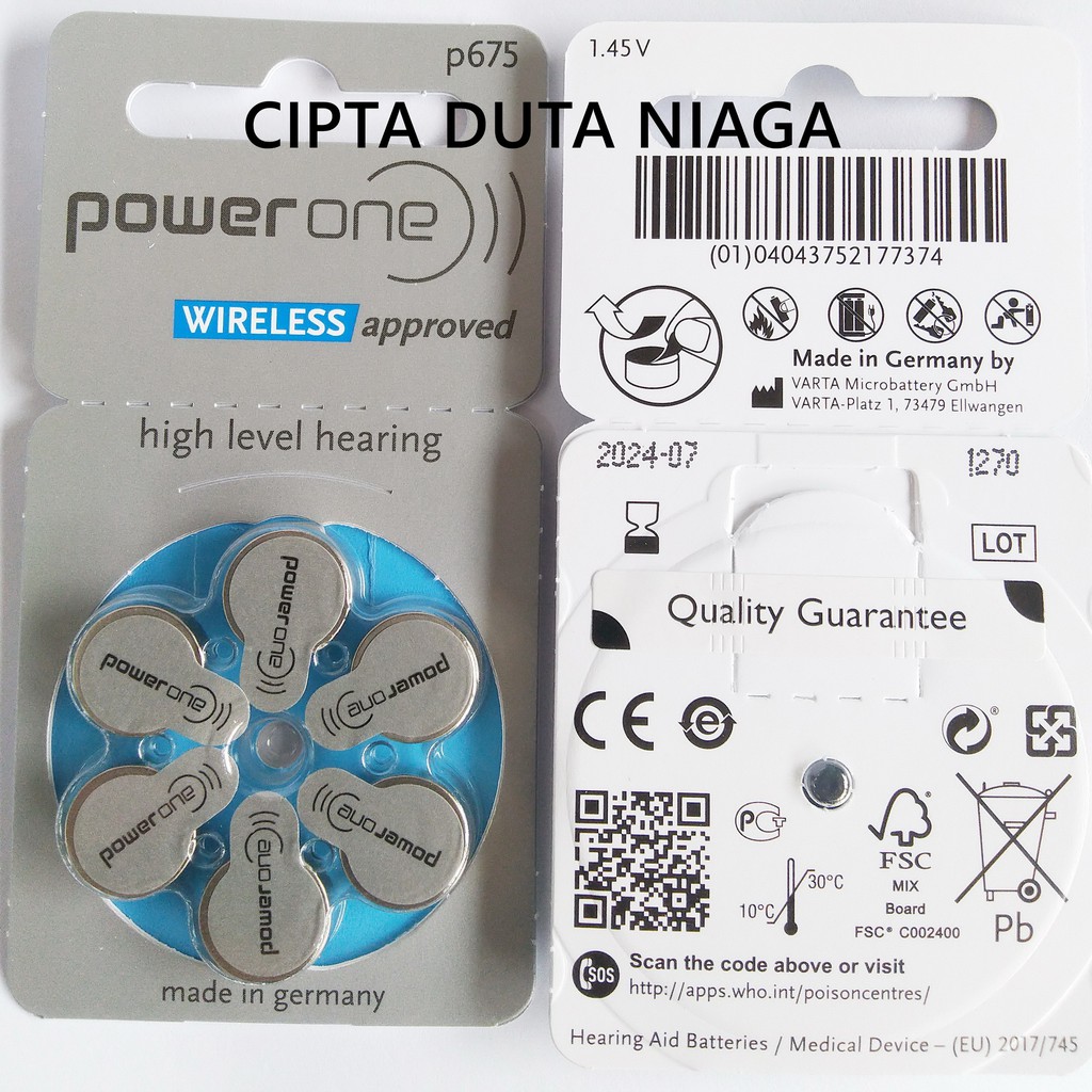 Baterai powerone p 675 Power One P675 high level hearing battery made in germany replacement PR44 AG13 LR44 zinc air batteries size 675 batere alat bantu dengar power one p675 baterai Alat Pendengaran batre powerone baterai 675 batre alat pendengar