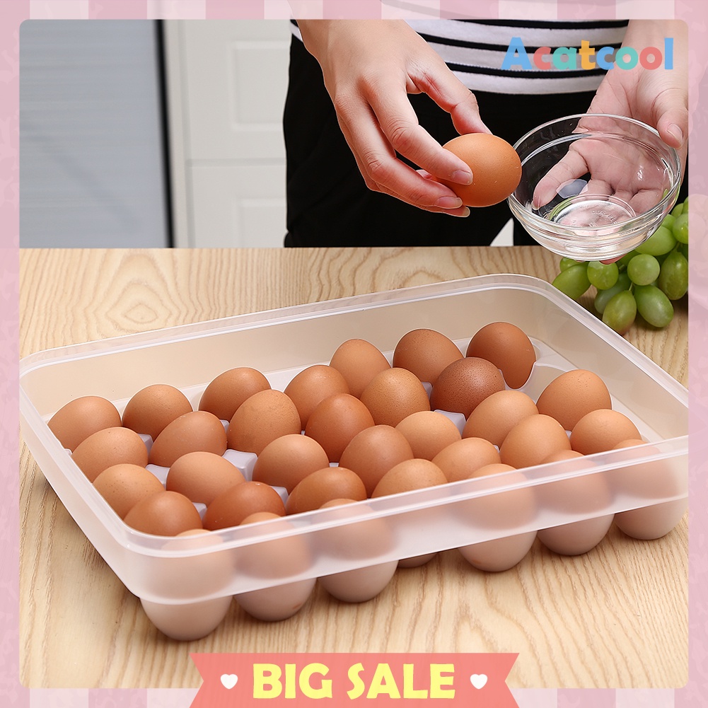 34-Grid Plastic Egg Storage Box Egg Tray Holder Refrigerator Food Container