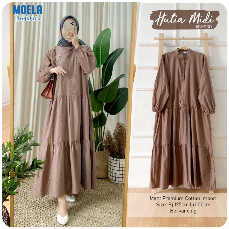 hutia midi dress polos busui by moela ld 110