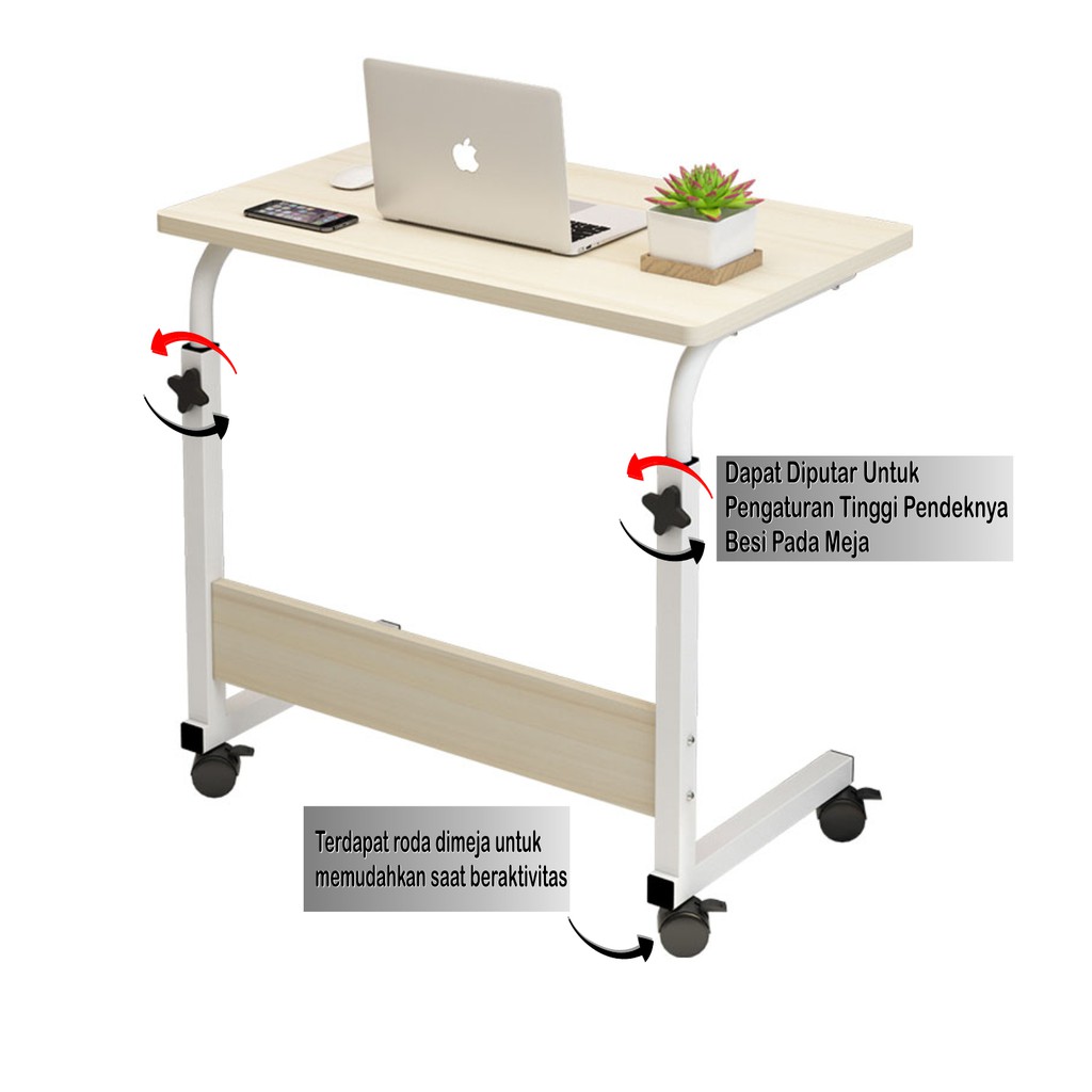 Meja Laptop Roda Lipat Portable Standing Desk Adjustable