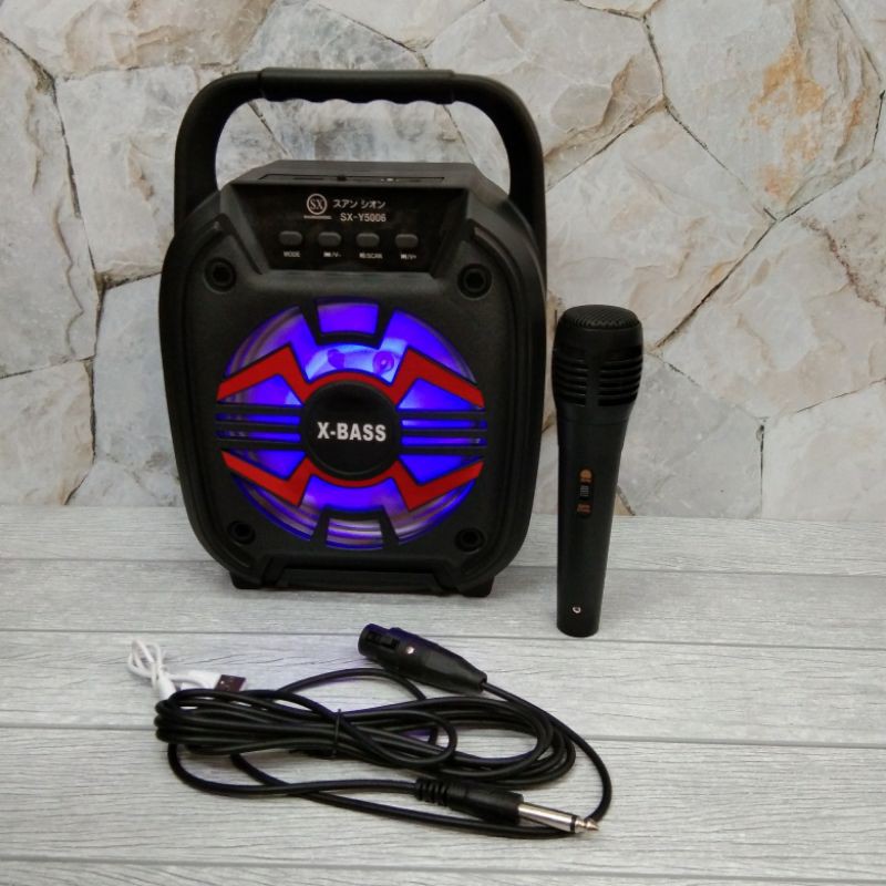 speaker Bluetooth karaoke sx-5006 bonus mic dan suara super bass//speaker karaokean sx-5006 termurah