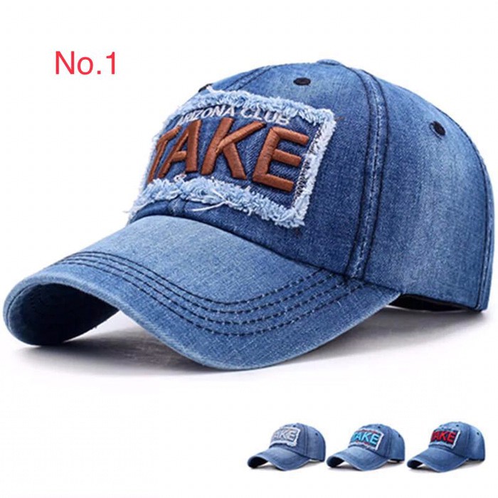 Topi Pria Distro Original Topi Baseball Model Jeans Topi Pria Wanita TAKE Topi Casual