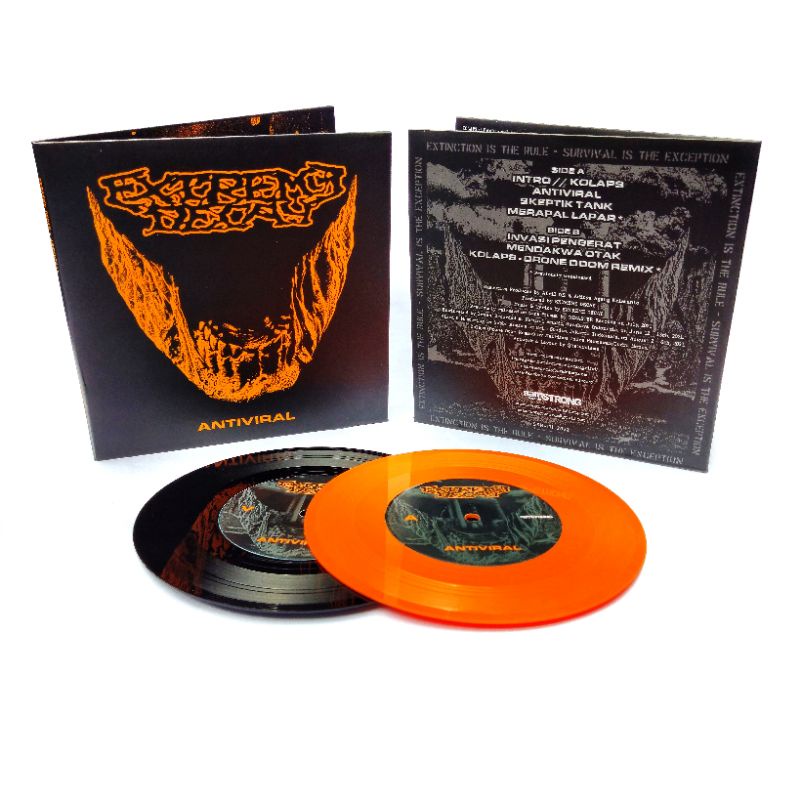 Extreme Decay Antiviral 7" vinyl Orange and Black