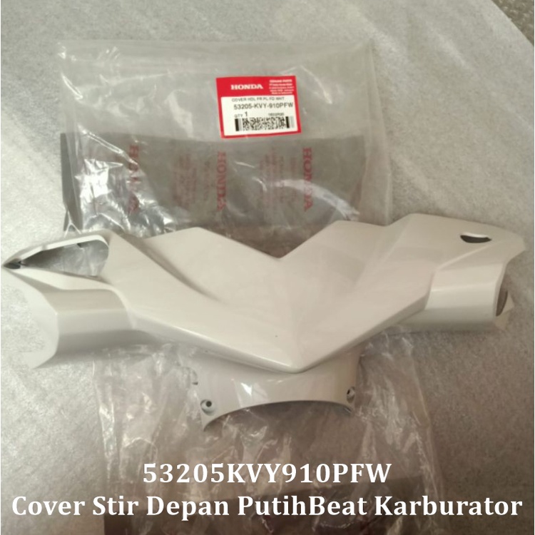 53205KVY910PFW Totok Stir Depan Putih Beat Karbu - Cover Handle Front White PFW