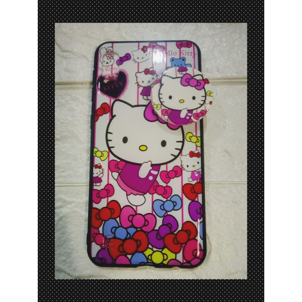 CASE POP SOKET SAMSUNG GALAXY M10 MOTIF KARTUN HELLO KITTY, COOL