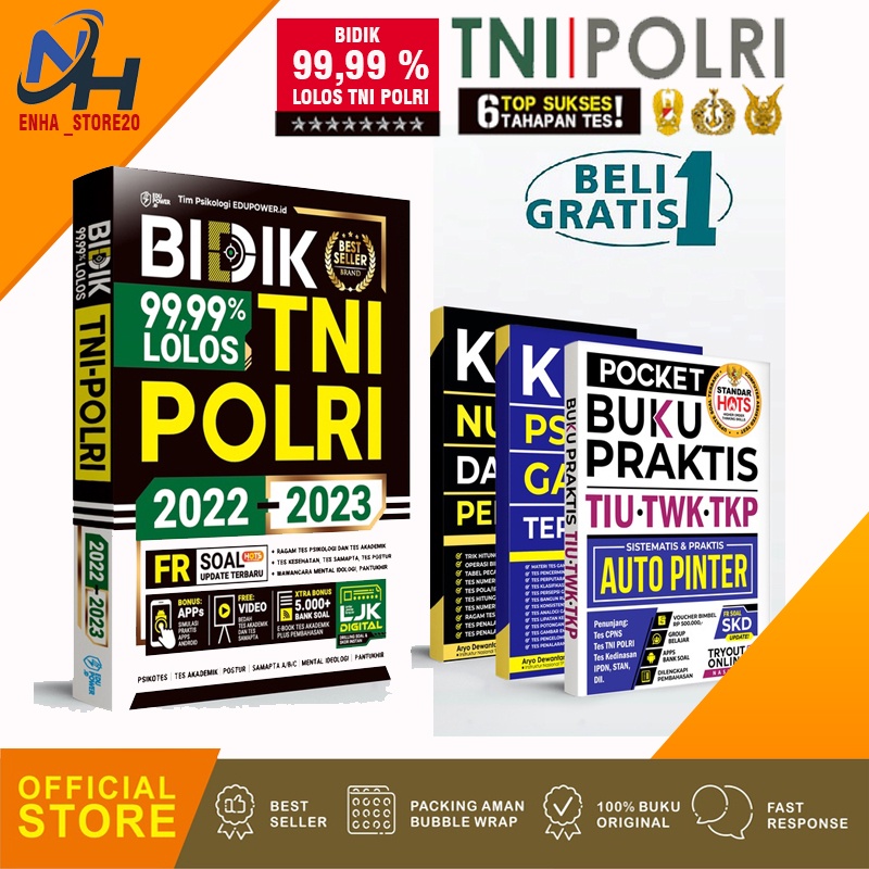 BUKU TNI POLRI 2022 - 2023 BIDIK 99,99% LOLOS TNI POLRI 2022 - 2023 BESTSELLER
