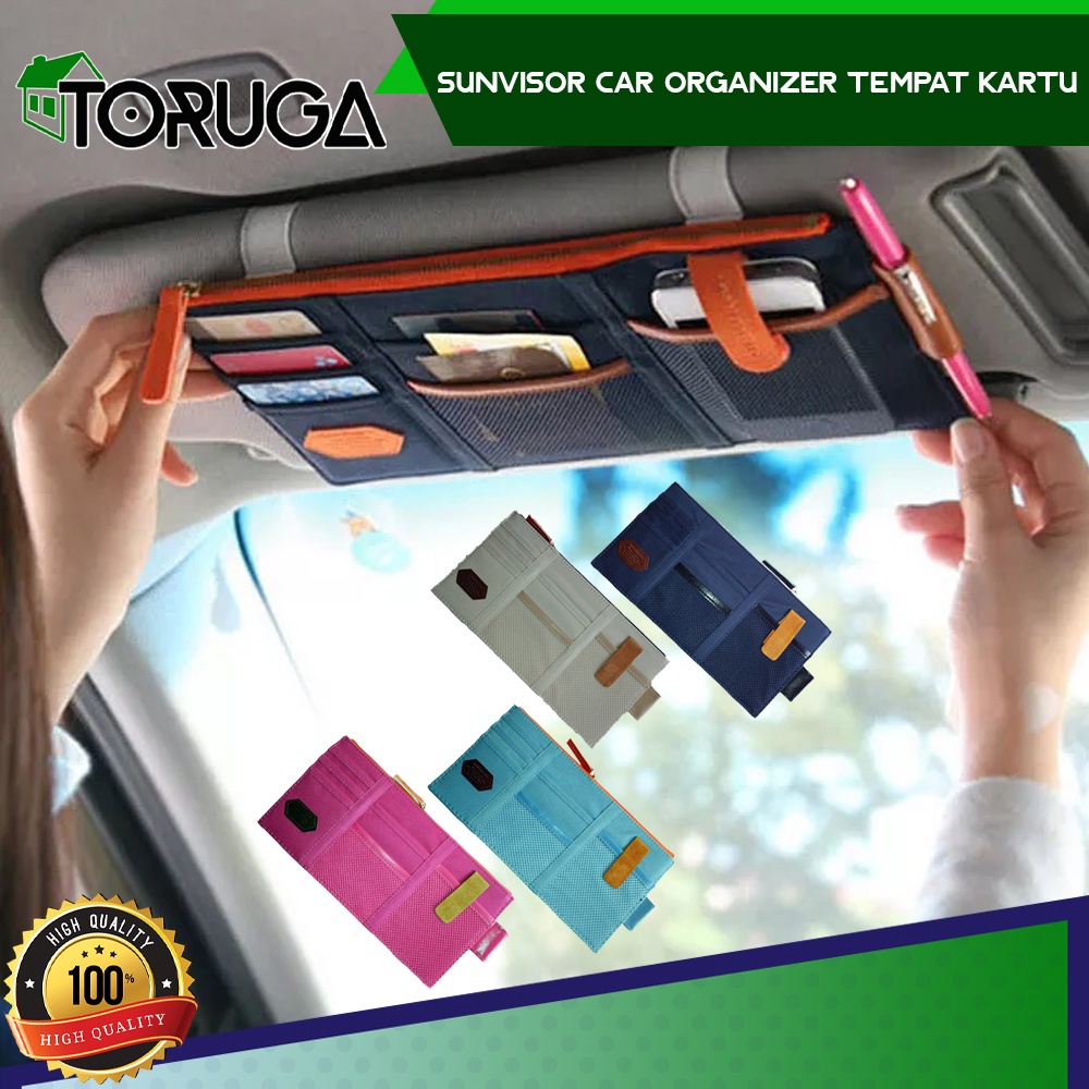 SUNVISOR CAR ORGANIZER TEMPAT KARTU EMONEY TISSUE PEN MOBIL SUN VISOR