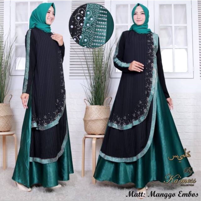 Abaya by ka’mess bahan satin manggo