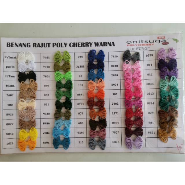 Benang Rajut Onitsuga Polycherry Warna Dan Sembur