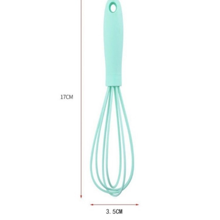 U109 Full Silicone Pengocok Telur Adonan Mixer Baking Whisk Egg Beater