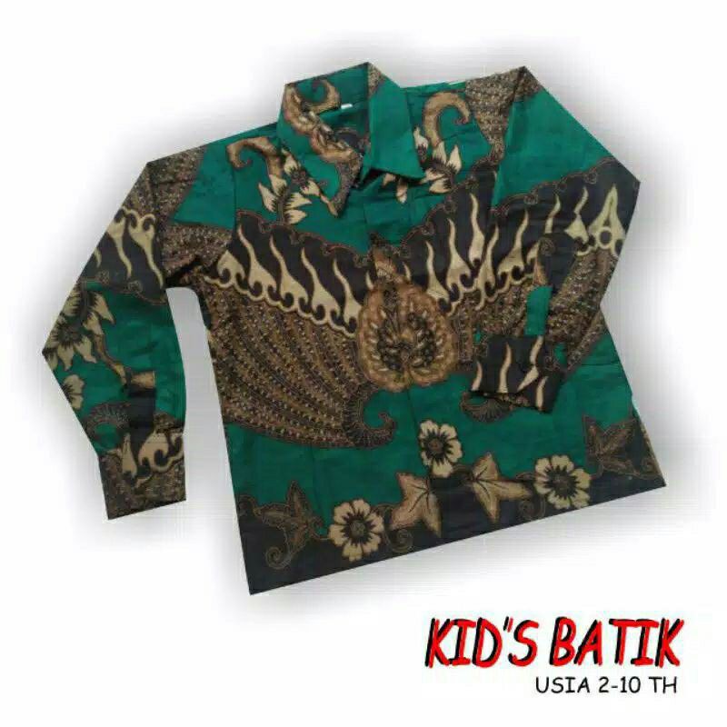 Baju batik anak laki-laki lengan panjang bisa buat sekolah hari batik