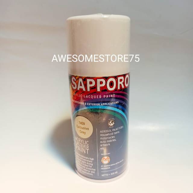 SAPPORO EXCLUSIVE GREY 7459 Abu Abu Cat Semprot Pilox Pylox