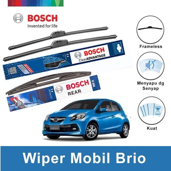 Wiper Depan Belakang BRIO satya BOSCH frameless ADVANTAGE