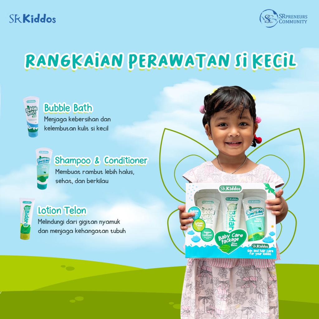 SR12 KIDDOS / DAUN BIDARA ANAK / PERAWATAN BAYI BALITA SR12 KID / BABY CARE PACKAGE DAUN BIDARA / SKINCARE BAYI / LOTION TELON / TELON BIDARA / TELON CREAM