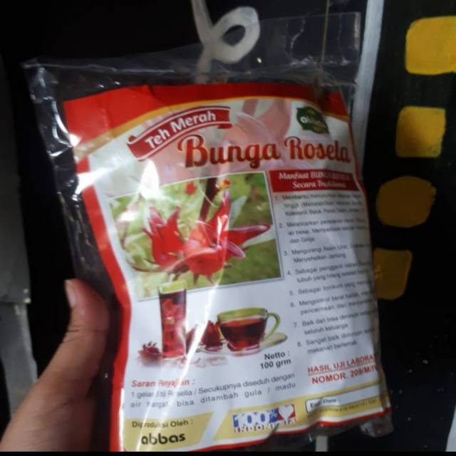 

obat asli, obat dokter, Teh Bunga ROSELLA merah 100 grm / Teh ROSELA merah / rebus /curah