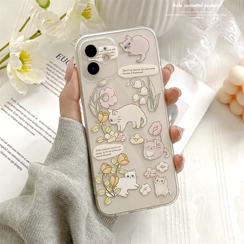 Case Bahan Silikon Bening Tahan Banting Desain Kucing Untuk Vivo V23 V23e V21 V21e V20 T1 Pro Y21 Y33s Y33T Y21T Y76 Y55 Y15A Y01 Y20 Y20i Y20 Y20 Y15s Y12 Y50S Y1s Y12s Y20i Y50S Y12s Y1s Y12