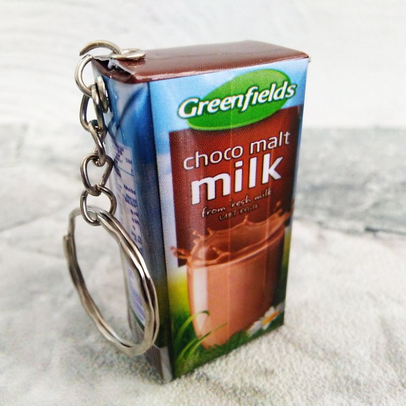 GANTUNGAN KUNCI UNIK MURAH MINIATUR KOTAK MINUMAN-Greenfiel Choco