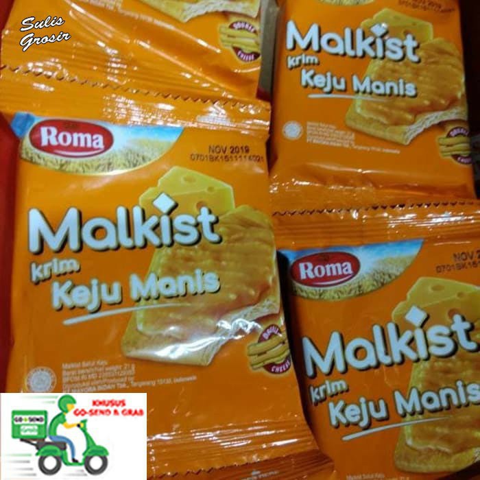 

RENCENG Roma Malkist Keju Manis Crackers Salut Keju - 10pcs x 23gr