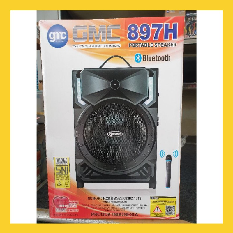SPEAKER PORTABLE BLUETOOTH GMC 897H#karoke#sukakaroke