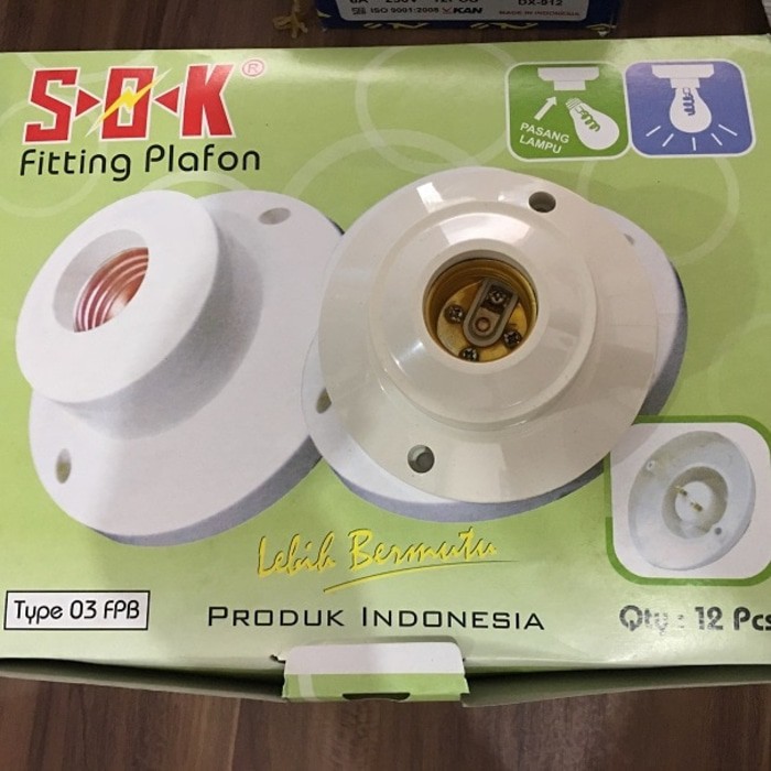Fiting Plafon Bulat Besar Murah merk SOK 03 FPB Fiting Tempel