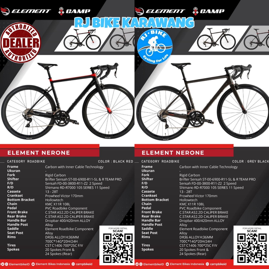 SEPEDA BALAP ROADBIKE 700C ELEMENT NERONE 2X11SPEED