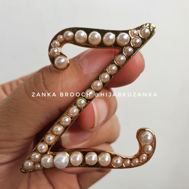 bros abjad mutiara | bros huruf | bros inisial nama | alphabet brooch-Z