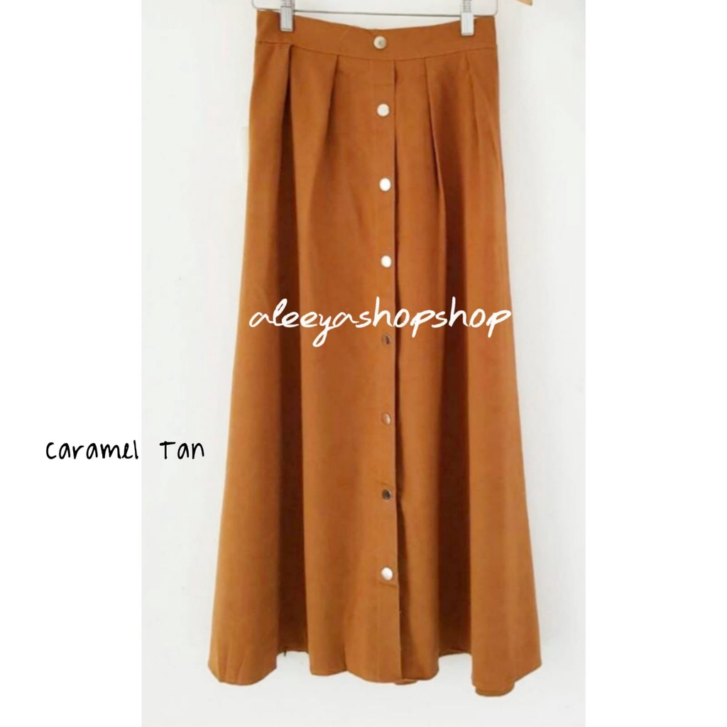 ALEEYA Rok Suede Kancing / Foila Button Maxi Skirt Suede (2104)