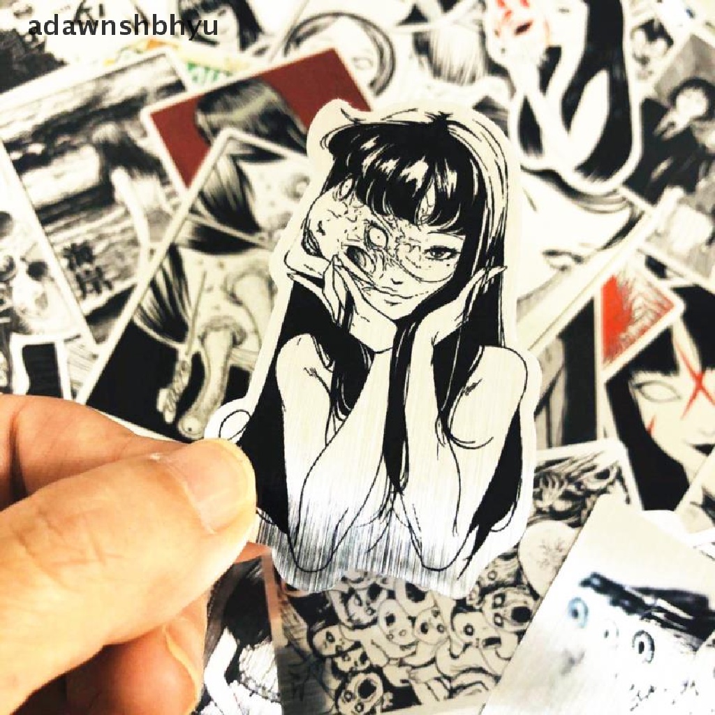 [adawnshbhyu] 50pcs Poster Anime Junji Ito Kualitas Tinggi Kamar Rumah Kartun Seni Cetak Stiker