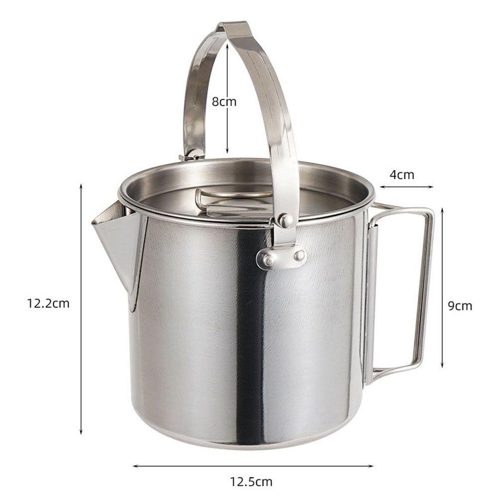 Lanfy Stainless Steel Kettle 1.2L Peralatan Masak Portabel Alat Luar Ruangan Teko Alat Perlengkapan Berkemah Camping Kettle