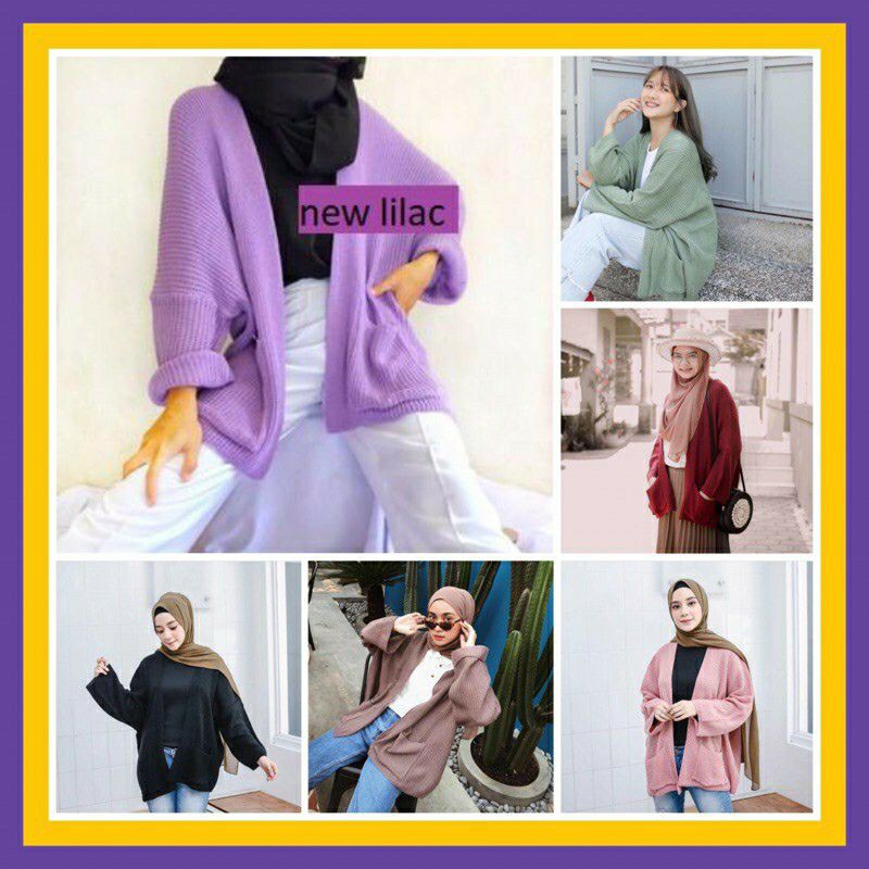 BAJU ATASAN WANITA / CARDIGAN RAJUT TEBAL / LAVELA CARDI PREMIUM /SWEATER OVERSIZE / OUTERS KNIT /