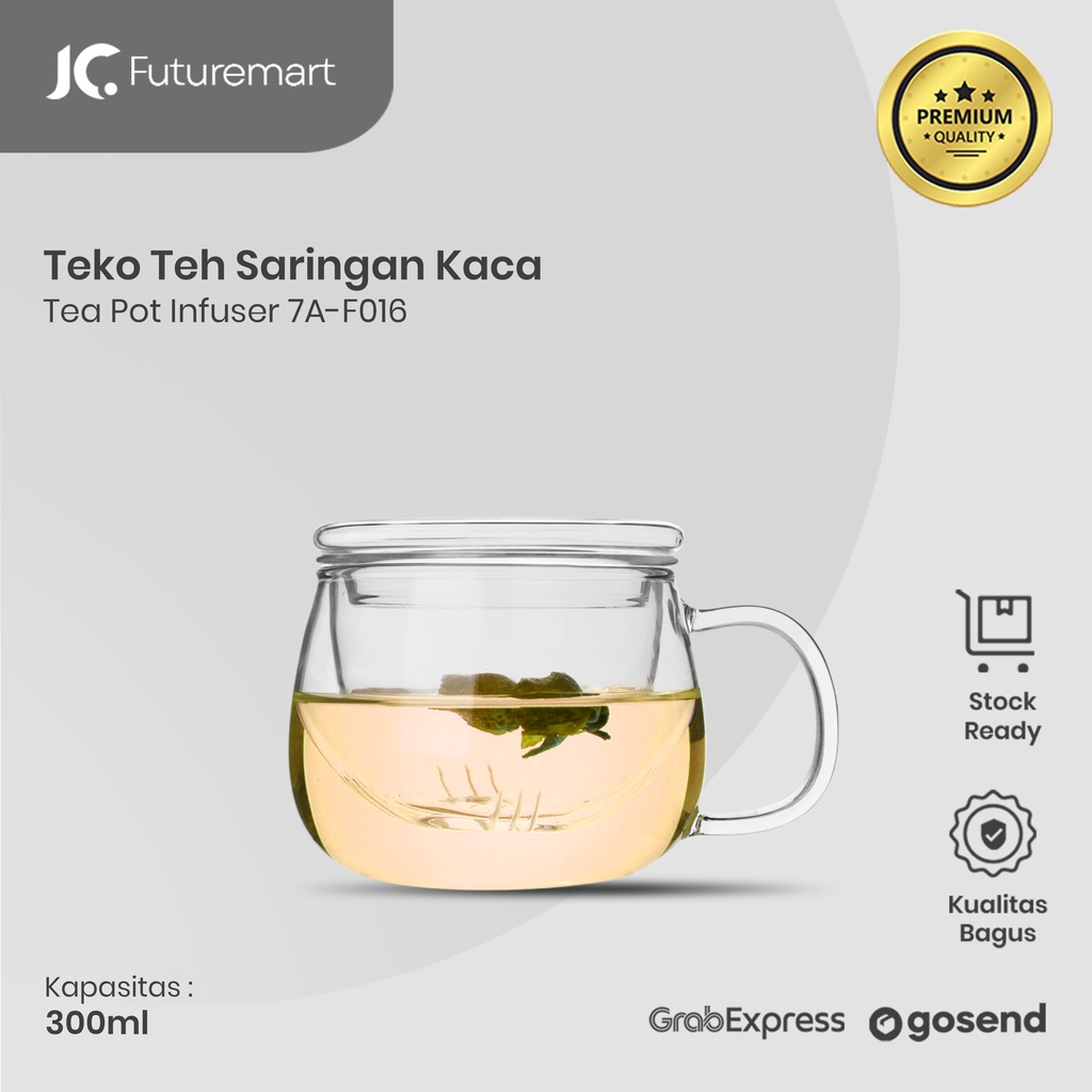 TEA POT GLASS INFUSER 300ML | TEKO TEH SARINGAN KACA - 7A-F016