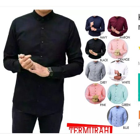 Atasan Kemeja pria lengan panjang premium distro baju motif surfing flanel polos formal casual