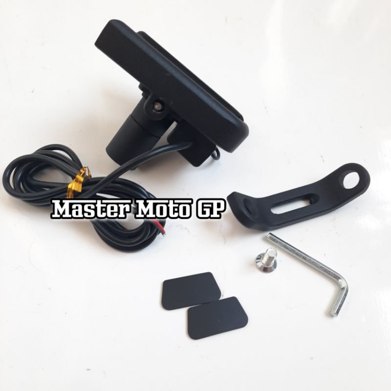 Holder Hp spion cr7 Usb Holder handphone breket spion colokan USB Universal semua jenis motor Holder ponsel spion Aluminium cnc