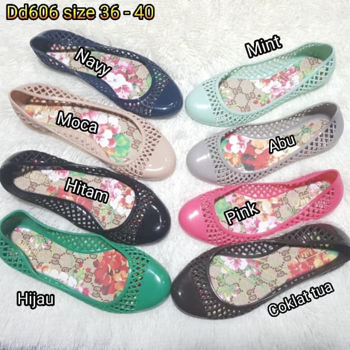 BARA BARA ORIGINAL jelly shoes sepatu wanita flat shoes karet import barabara dd606