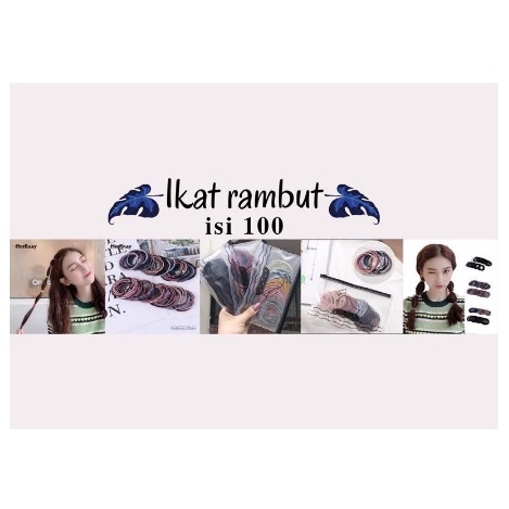 IKAT KARET RAMBUT KOREA 100PCS BAHAN KARET MIX [SWEETSPACE]