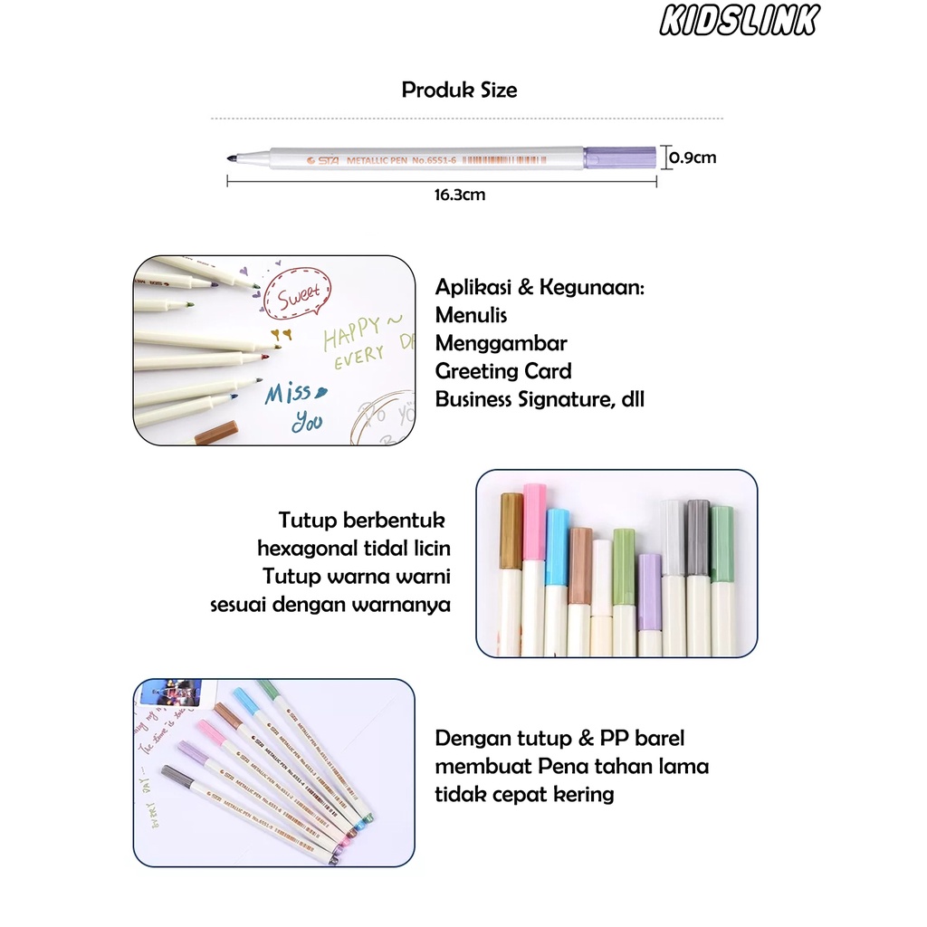 Metalic Pen Marker Pena Dekor Permanent Painting Pulpen Warna Warni Silver Gold Mengambar