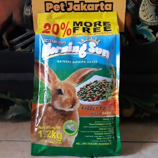 Morning Sun Alfalfa Grass / Carrots Makanan Pakan Pelet Kelinci Marmut Guinea Pig