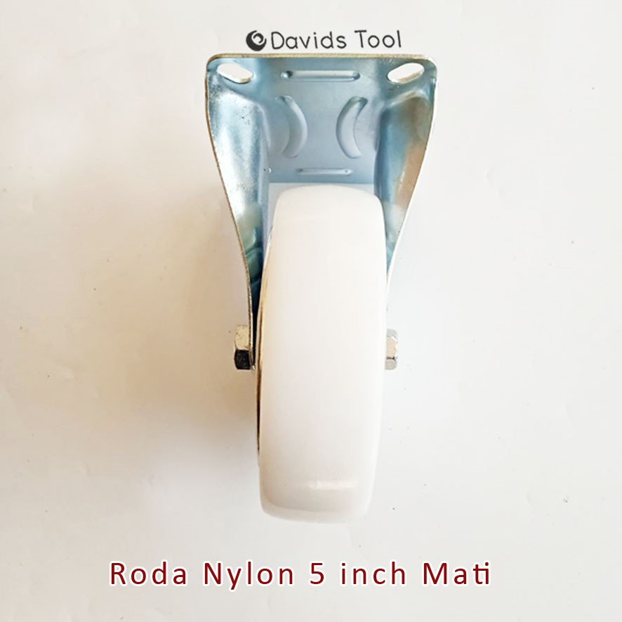 Roda Troli Gerobak Etalase Ban Lemari Meja Nylon Putih 5 Inch Mati