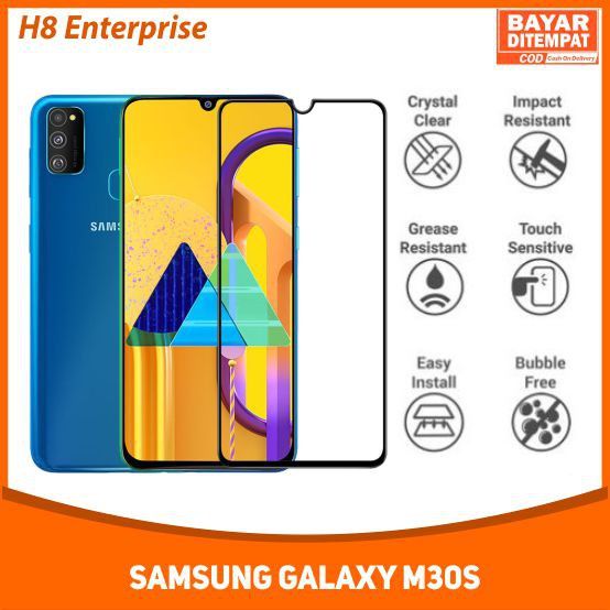 Tempered Glass 9D Full Cover Full Glue For Samsung Galaxy M30s New Edition