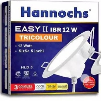 Lampu Downlight LED Hannochs EASY 12w 12 Watt tricolour tiga warna